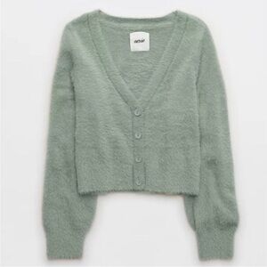NWOT Aerie Women's Fuzzy Mint Cardigan